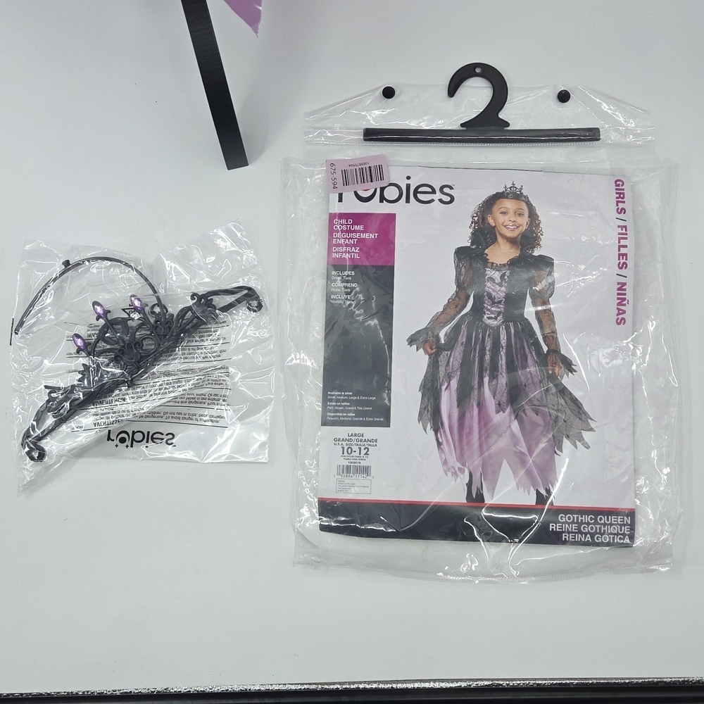 Girls' Purple and Black Spiderweb Witch Costume Dress - Picture 15 of 16